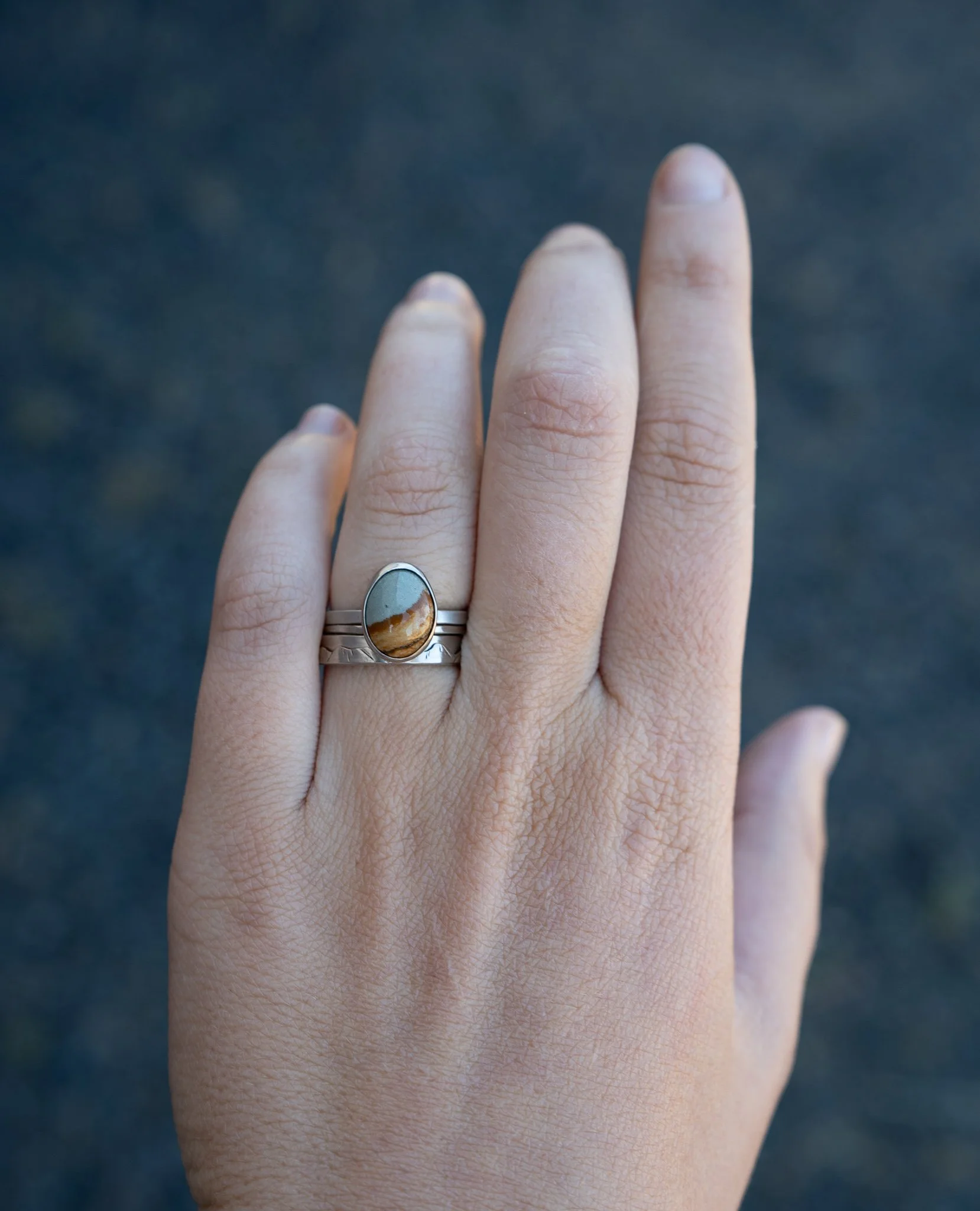 14k White Gold Mountain Band — Alpenglow Jewelry